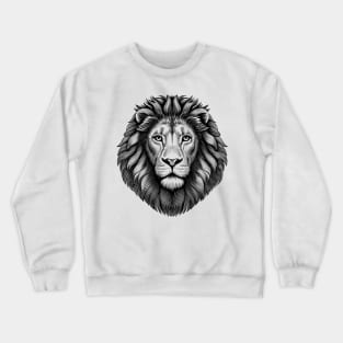 Black and White Lion Face Crewneck Sweatshirt